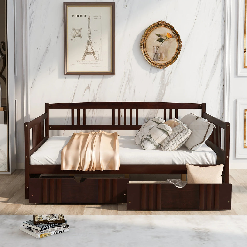 Wooden Daybed w/ Drawers