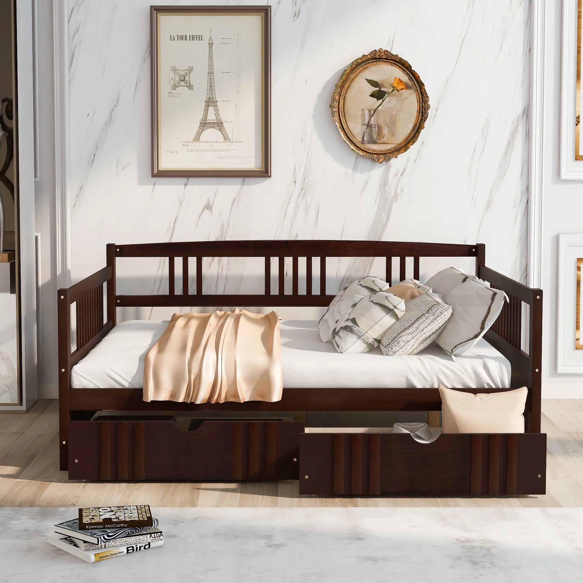 Wooden Daybed w/ Drawers