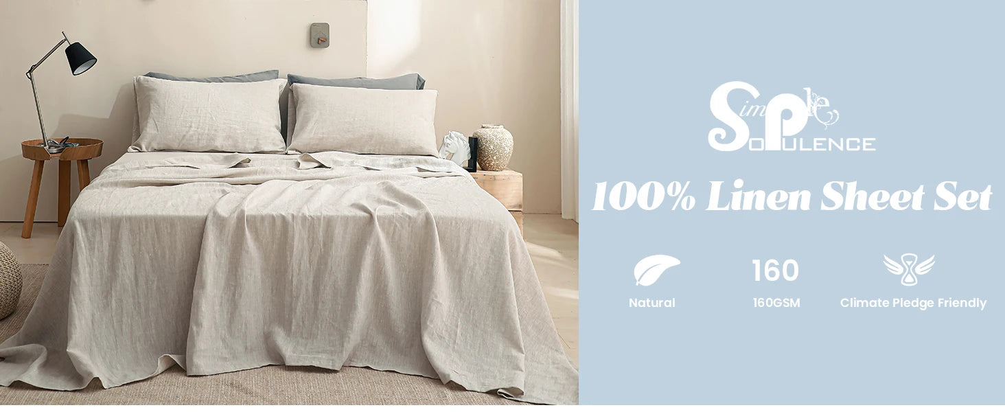 Simple&Opulence 3/4PC Linen Sheet Set