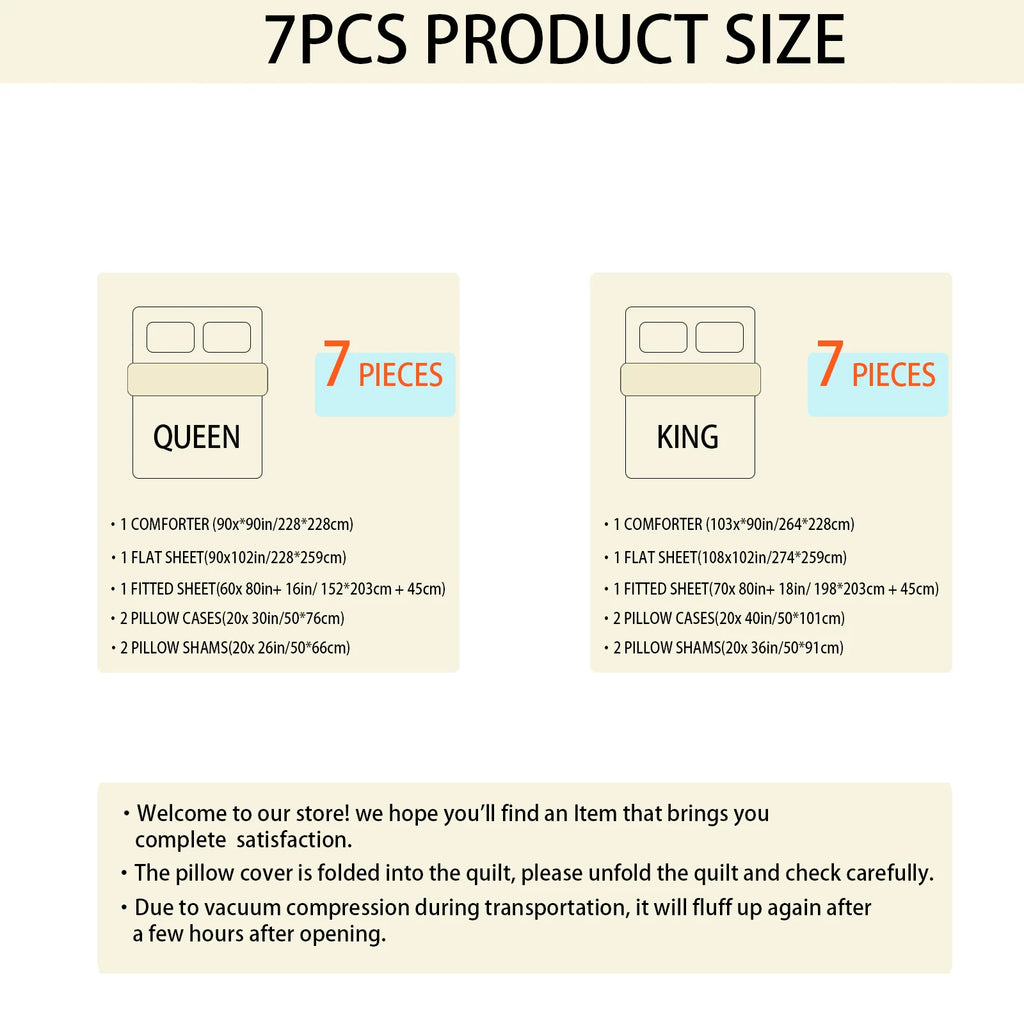 7PC Luxury Quilted Comforter Set