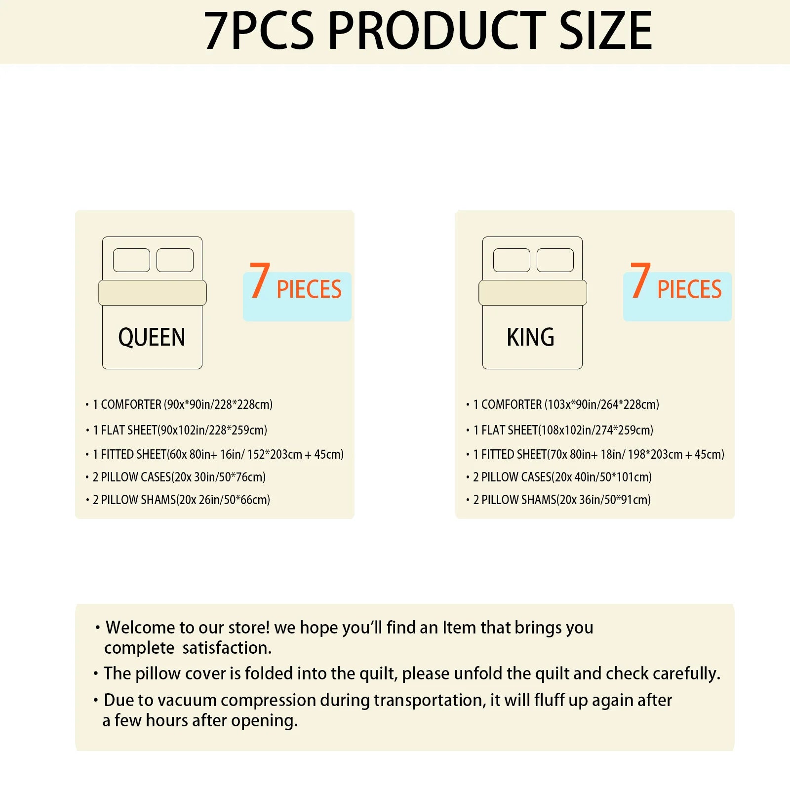 7PC Luxury Quilted Comforter Set