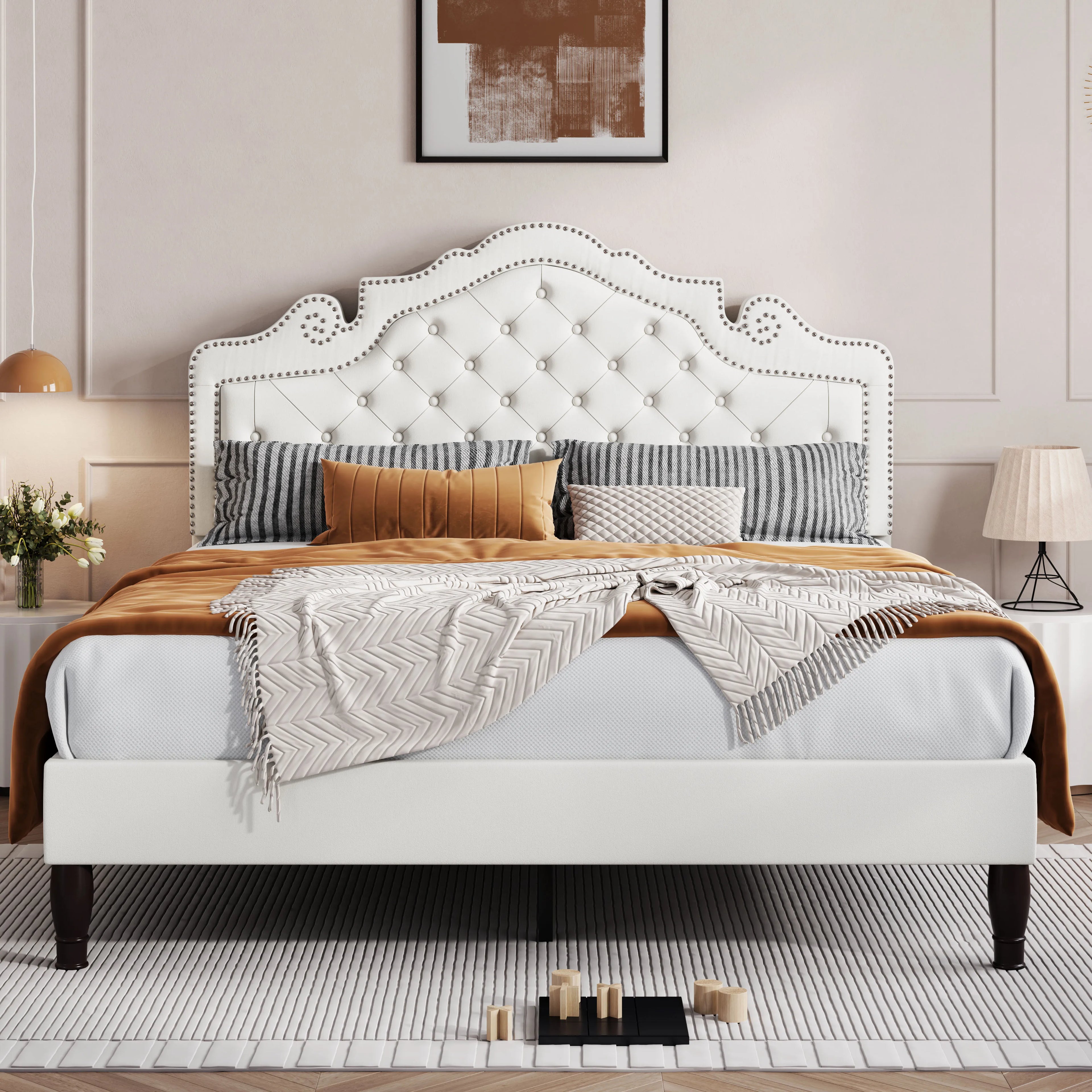 HOOMIC Velvet Platform Bed