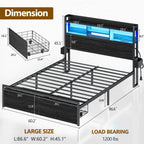 Bed Frame w/ Storage & LED