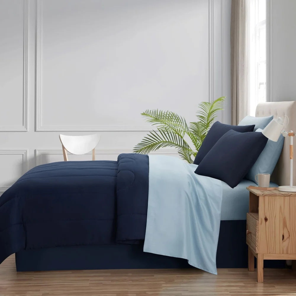 Reversible 7PC Bedding Set w/ Sheets & Shams