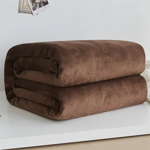 Soft Coral Fleece Flannel Blanket