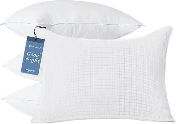 Grid Hotel Bed Pillows, Medium-Firm (Set of 4)