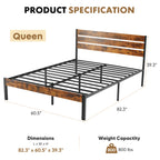 JHK Queen Metal Bed Frame