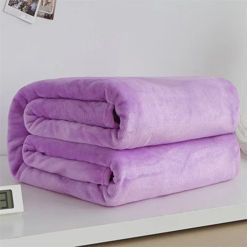 Soft Coral Fleece Flannel Blanket