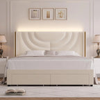 King Bed w/ LED & Storage