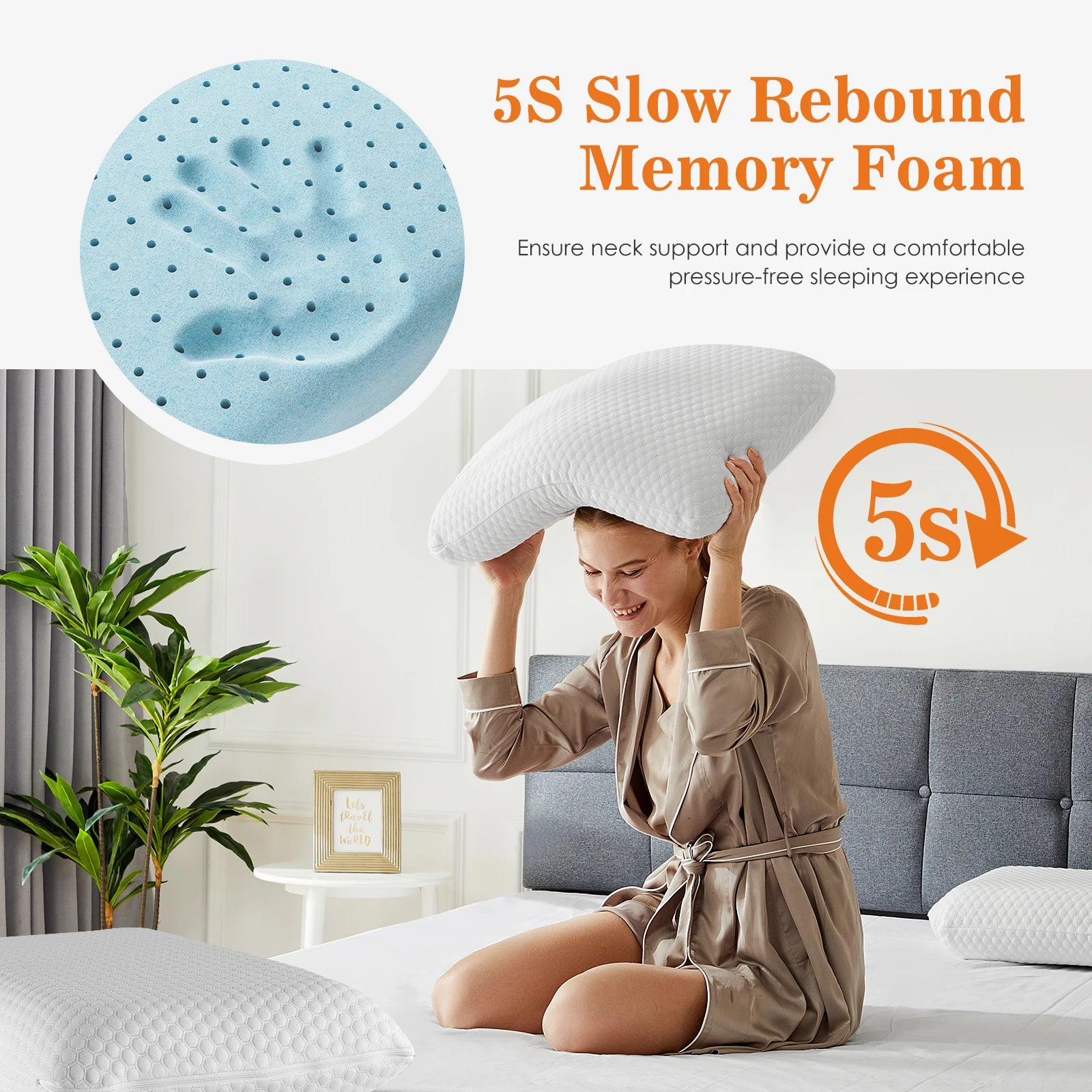 JHK Cooling Memory Foam Pillow