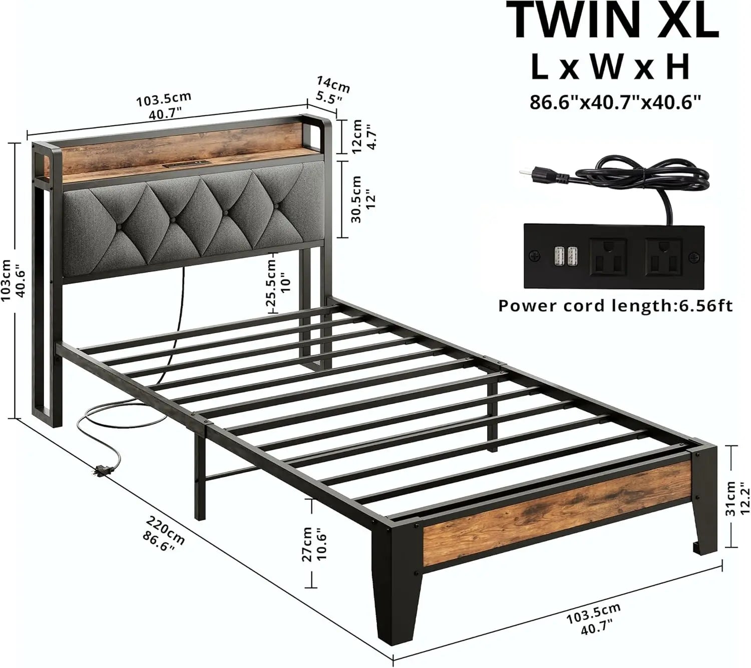 ANCTOR Bed Frame w/ Outlets